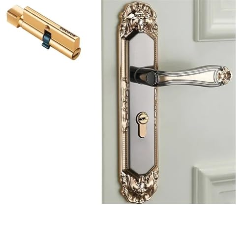 ZWCSHUU Türgriff Vintage Stumm Schlafzimmer Tür Griff Sicherheit Schloss Split Stille Lock Innen Möbel(E) von ZWCSHUU