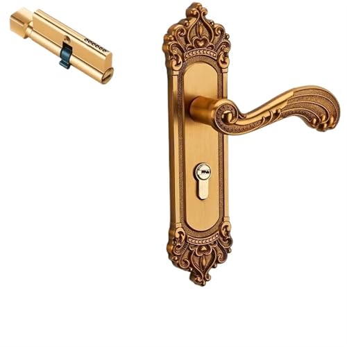 ZWCSHUU Türgriff Vintage Stumm Schlafzimmer Tür Griff Sicherheit Schloss Split Stille Lock Innen Möbel(F) von ZWCSHUU