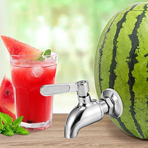 ZWEBY Edelstahl Wassermelone Keg Tap Kit - [Leakproof] [NO Clog] Kürbis Obst Keg Tapping mit Coring Tool, [Adjust Shank] DIY Wassermelone Spigot für Cocktail-Party-Tee Drink Dispenser Spout von ZWEBY