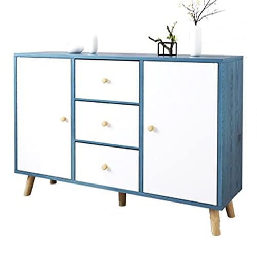 ZWEBY Kommode Kommode Wohnzimmer Lagerkabinettschlafzimmer Heimkabinettschublade Aufbewahrungsmöbel (Farbe : Blau, Size : 120x30x80cm) von ZWEBY