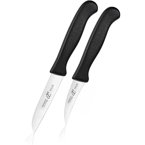 ZWEIWOLF Basic Line 2er Set Obst- und Gemüsemesser | 1 x gerade und 1 x gebogene Klinge | Edelstahl rostfrei, extra scharf, spülmaschinenfest | Made in Solingen ZWEIWOLF Basic Line 2er Set Obst- und Gemüsemesser | 1 x gerade und 1 x gebogene Klinge | Edelstahl rostfrei, extra scharf, spülmaschinenfest | Made in Solingen von ZWEIWOLF