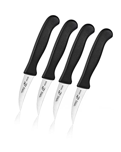 ZWEIWOLF Basic Line 4er Set Obstmesser Gemüsemesser | 4 x gebogene Klinge | Edelstahl rostfrei, extra scharf, spülmaschinenfest | Made in Solingen von ZWEIWOLF