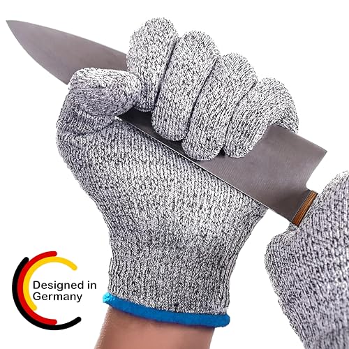 ZWERKZEUG PREMIUM Schnittschutzhandschuhe Küchenhandschuhe Kreuzfaser-PE-Stoff – Schnittfest – Komfortables & dehnbares Material – Hoher Schnittschutz E – ANSI CUT A9 von ZWERKZEUG