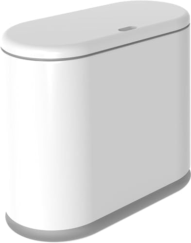 ZWESKUX 10-Liter-Mülleimer für die Küche, Mülleimer mit selektiver Sortierung, rechteckiger Mülleimer, herausnehmbares Futter, Kunststoff-Mülleimer für Küchen, Wohnzimmer, Schlafzimmer,White von ZWESKUX