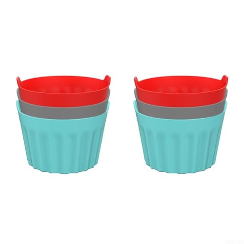 Air Fryer Backen für Eier Silikon Cupcake s für Muffins und Pfannkuchen (6 Stück rot) von ZWEquipint