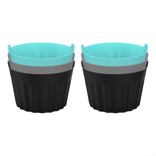 Air Fryer Backen für Eier Silikon Cupcake s für Muffins und Pfannkuchen (6 Stück schwarz) von ZWEquipint