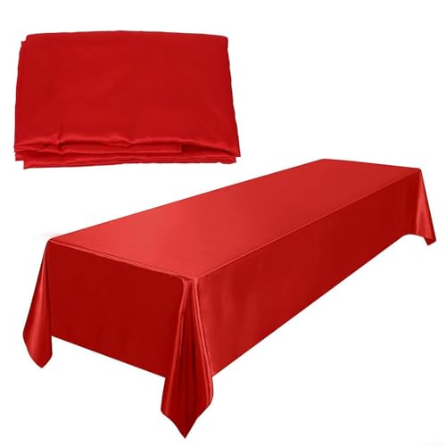 Elegante rechteckige Tischdecke, 145 x 260 cm, für Hochzeiten und formelle Abendessen, Rot von ZWEquipint