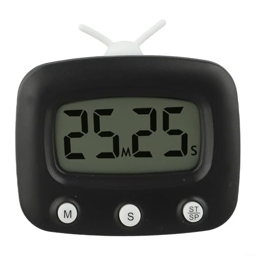 Elektronischer Kochtimer mit großem LCD-Display, perfekter Begleiter für das Zeitmanagement in der Küche (schwarz) von ZWEquipint