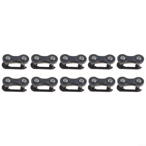 Fahrradketten-Master-Verbindungsstück, Einzelgeschwindigkeit, Schnellspanner, Stahlgelenkglieder, für Kinderfahrräder, 1, 2, 1, 8 Zoll, schwarz, 10 Stück Fahrradketten-Master-Verbindungsstück, Einzelgeschwindigkeit, Schnellspanner, Stahlgelenkglieder, für Kinderfahrräder, 1, 2, 1, 8 Zoll, schwarz, 10 Stück von ZWEquipint