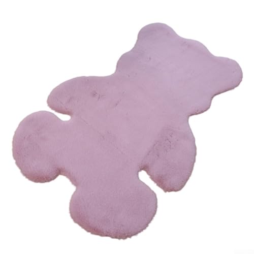 Gemütlicher Plüschbär-Bodenteppich mit Wildleder-Rückseite, um ein Verrutschen zu verhindern, perfekt für Schlafzimmer, Kinderzimmer, Schlafsaal, Kinderzimmer und Büro (Rosa) von ZWEquipint