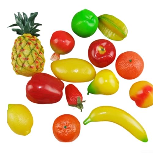 Künstliche Obst-Kollektion, realistische Früchte für dekorative Arrangements, perfekte Ergänzung für Esstische und Schalen, 14 Stück von ZWEquipint