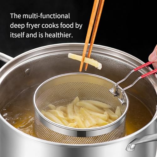 Mehrzweck-Nudelkorb mit Siebfunktion zum Kochen, passend für verschiedene mittelgroße Töpfe, geeignet zum Dämpfen von Brötchen, Gemüse, Eiern und Abtropfen von Nudeln (04) von ZWEquipint