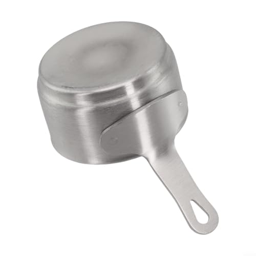 Milchtopf aus Edelstahl, klein, antihaftbeschichtet, geeignet zum Kochen und Erhitzen von Flüssigkeiten, mit glattem Rand und gebürsteter Oberfläche (1) von ZWEquipint