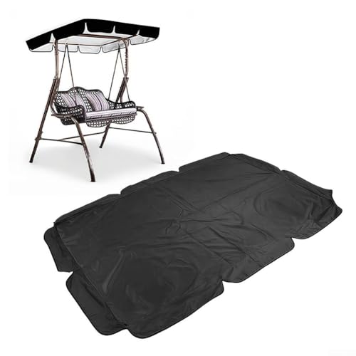 Outdoor-Schaukelabdeckung aus 420D Oxford-Tuch, wasserdichtes und staubdichtes Design für jedes Wetter (190 * 132 * 15 cm, Schwarz) von ZWEquipint