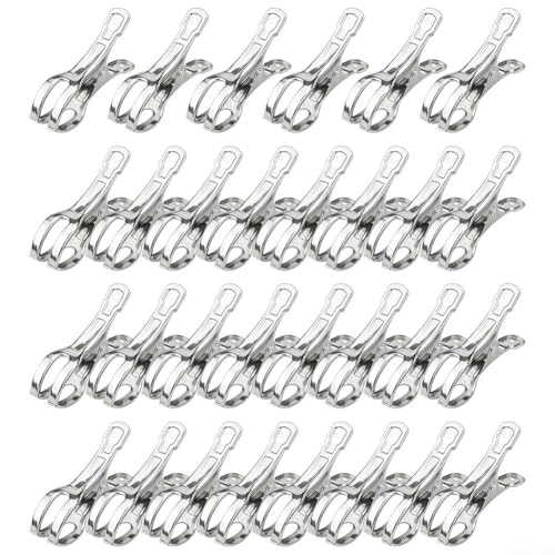 Poolabdeckungs-Clips, Edelstahl, 12,7 cm, windabweisend, Klemm-Set verhindert Verschiebung der Poolabdeckung, schützt vor Schmutz und Ablagerungen für oberirdische Pools (30 Stück) von ZWEquipint