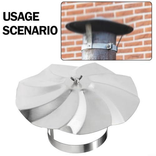 Regendichte Schornsteinkappe Edelstahl Rauchabzugsrohr Dachabdeckung für Schornstein und Ofenrohr Schmutz Schnee Blätter und Tiere Regendichte Schornsteinkappe Edelstahl Rauchabzugsrohr Dachabdeckung für Schornstein und Ofenrohr Schmutz Schnee Blätter und Tiere von ZWEquipint