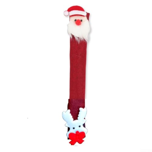 Schneemann-Weihnachts-Küchengriffabdeckungen, für Kühlschrank, Mikrowelle, Geschirrspüler, Vliesstoff, Geräteschutz, rotes festliches Design, 30 x 14 cm (C) von ZWEquipint