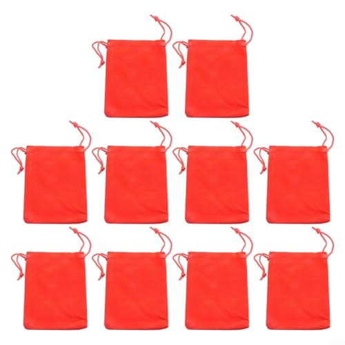 Set mit zehn eleganten Samtbeuteln mit Kordelzug zur Aufbewahrung von Schmuck oder zum Verschenken als Gastgeschenk (8 x 10 cm) von ZWEquipint