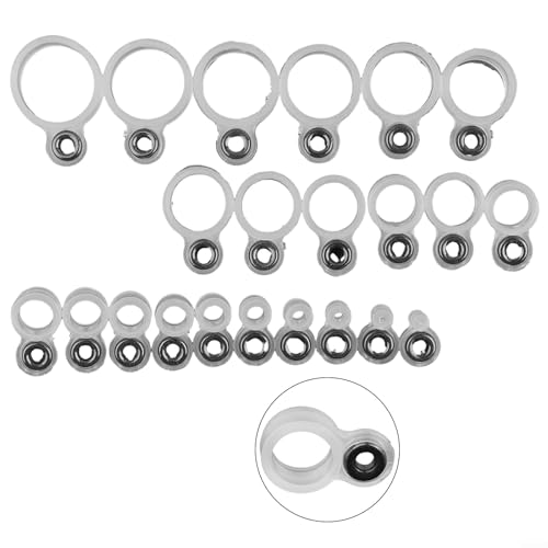 Silikon-Angelruten-Führungsdrahtringe, 14/22-teilig, Keramik-Linienführungsspitzen, Reparatur-Set, für Meeres-, Strand- und Felsangeln (14 Stück) von ZWEquipint