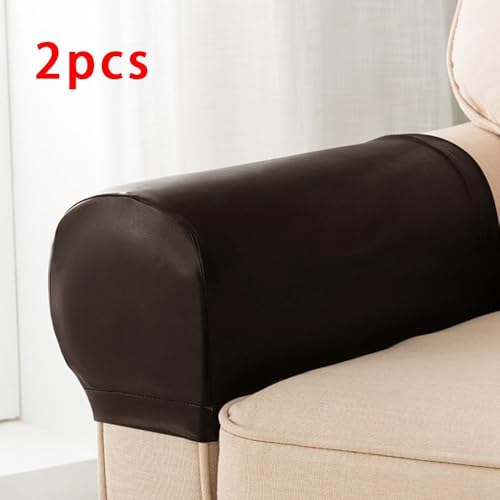 Wasserabweisender Bezug aus PU-Leder für Sofabehnen auf Couch-Stühlen, dickes elastisches Material (dunkles Kaffee) von ZWEquipint