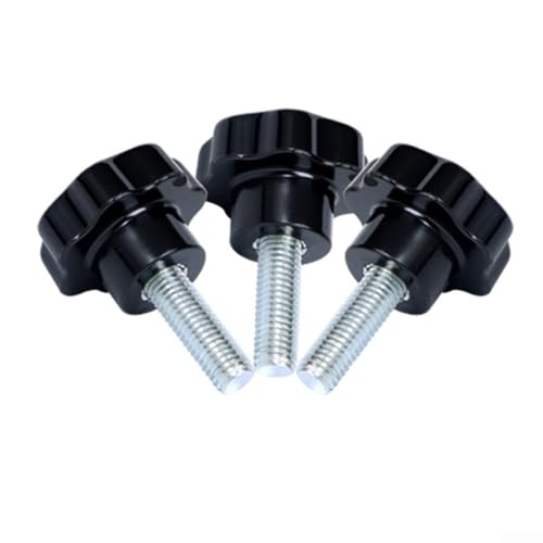 ZWEquipint 10er-Pack Siebenstern-Griffschraube mit Durchgangsloch, Pflaumengriff, für M840 31 mm Außendurchmesser, schwarzer Handfestziehknopf für DIY-Projekte von ZWEquipint