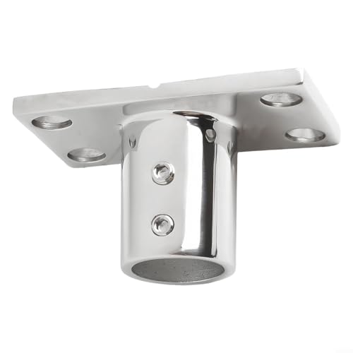 ZWEquipint 316 Edelstahl-Boot-Handlauf-Montage, 90 Grad, rechteckige Basis für 22/25 mm Rohr, für Yacht, aufblasbares oder Fiberglas-Boot-Zubehör (22 mm) von ZWEquipint