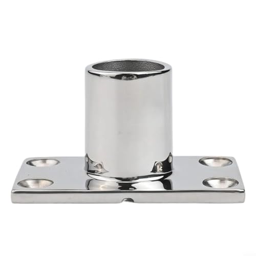 ZWEquipint 316 Edelstahl-Boot-Handlauf-Montage, 90 Grad, rechteckige Basis für 22/25 mm Rohr, für Yacht, aufblasbares oder Fiberglas-Boot-Zubehör (25 mm) von ZWEquipint