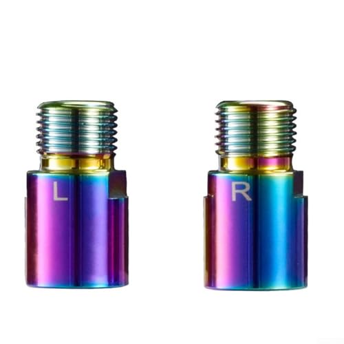 ZWEquipint Pedalverlängerungen, 20 mm, kompatibel mit Standard-Pedalen mit 9/16-Zoll-Gewinde, Chrom-Molybdän-Stahlkonstruktion mit L/R-Markierungen für die Installation (bunt) von ZWEquipint