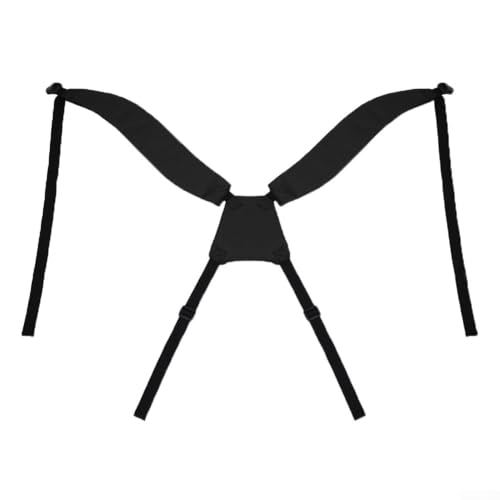 ZWEquipint Verstellbarer Golftaschengurt mit wasserdichtem Nylon und atmungsaktivem Netz-Schulterpolster für Golftaschen mit 4 Haken-Befestigungspunkten (schwarz) von ZWEquipint