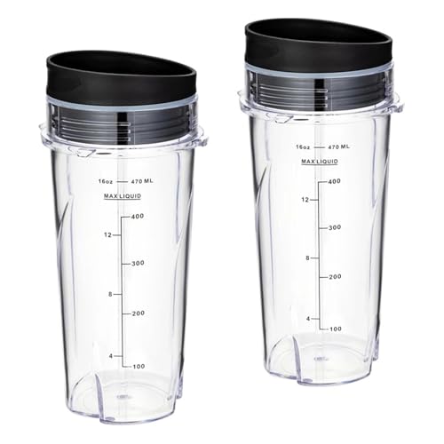 16 Oz Ersatzbecher, Kompatibel Mit Ninja, QB3001SS Fit Compact Personal Blender, Mit Deckel – 2er-Pack 16 Oz Ersatzbecher, Kompatibel Mit Ninja, QB3001SS Fit Compact Personal Blender, Mit Deckel – 2er-Pack von ZWFYJEWU