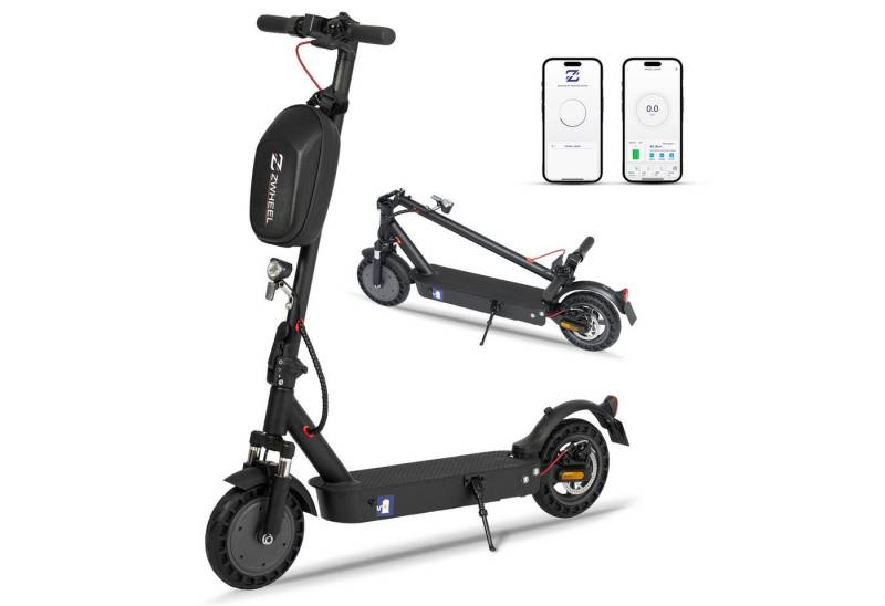 ZWHEEL E-Scooter 10'' mit Straßenzulassung, klappbarer Elektroscooter mit APP, 35-40km, 500 W, 20 km/h, (mit Schutzblechen, mit Tasche, APP), 360Wh, electric Scooter mit doppelbremssystem, 4 Stoßdämpfung von ZWHEEL