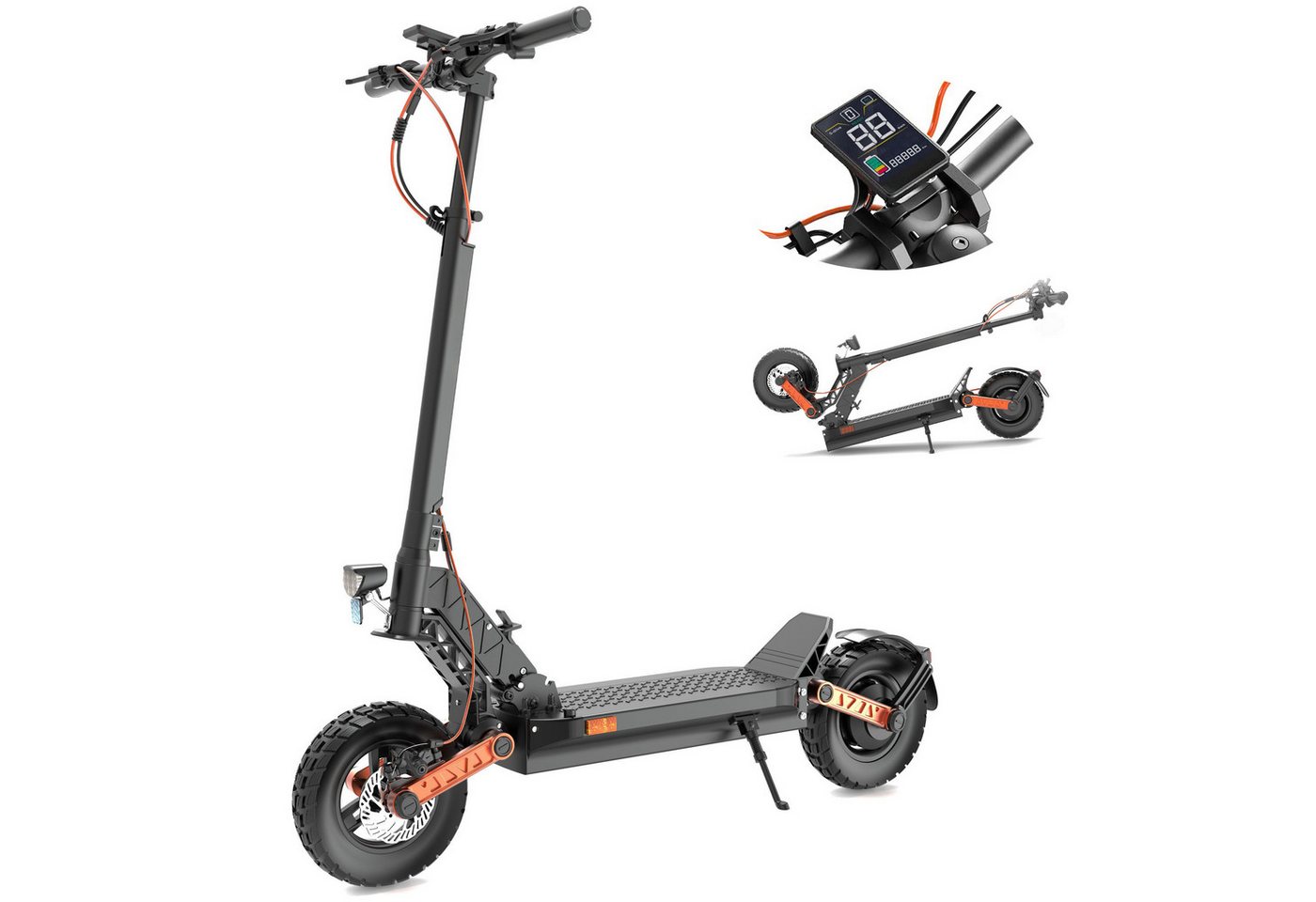 ZWHEEL E-Scooter 10 Zoll S5-Serie E-roller, Offroad, 45km/85km, Gelände-tauglich, 500,00 W, 20 km/h, hochwertige 624Wh Batterie, Doppelfederung, Scheibenbremse von ZWHEEL