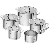 Zwilling - TrueFlow --Kochgeschirr (5-teilig, Edelstahl, mit Ausgießfunktion, geeignet für Induktion), Farbe silber von ZWILLING