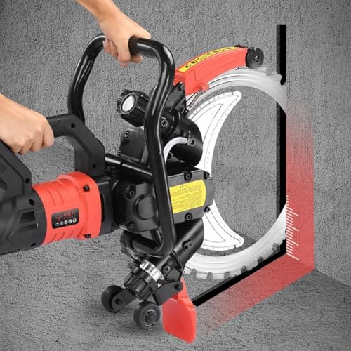 8980 W/9500 W Betonringsäge, 11,4 Zoll Schnitttiefe,3000 U/min elektrische Wandschlitzmaschine mit wassergespeister Staubunterdrückung für Beton, Bewehrungsstahl,Ziegel,Marmor,9500W-Sawblade*1 von ZWJABYY