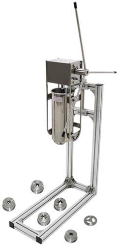 Heavy Duty 3L 5L 7L Vertical Manual Churro Maker,Spanish Doughnut Maker,Stainless Steel Latin Fruit Doughnut Filling,with 6 Nozzles and L-Shaped Working Stand,5L Heavy Duty 3L 5L 7L Vertical Manual Churro Maker,Spanish Doughnut Maker,Stainless Steel Latin Fruit Doughnut Filling,with 6 Nozzles and L-Shaped Working Stand,5L von ZWJABYY