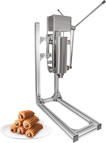Latin Churro Maschine, 3L 5L 7L Edelstahl kommerziellen spanischen Churro Maker mit 6 Düsen L-förmigen Arbeitsstand für Business oder Home Use,3L von ZWJABYY