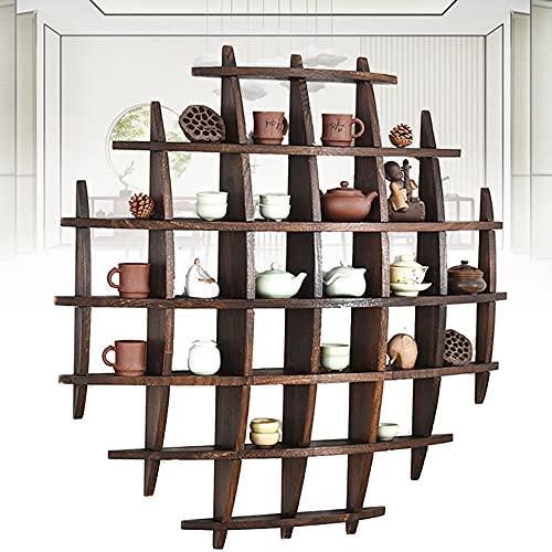 ZWJABYY Antike AusstellungsstäNder,Regale FüR Die Wand,Tee-Set AusstellungsstäNder FüR Alle Arten Von Ornamenten Jade AntiquitäTen Teesets Etc Wohnkultur.,B-120 * 120cm von ZWJABYY