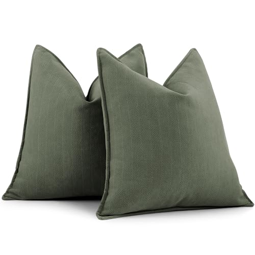 ZWJD Armeegrün Kissenbezug 55x55 2er Set Chenille Kissenbezüge Sofakissen Kissenhüllen mit elegantem Design, weiche und luxuriöse dekorative Dekokissen für Couch, Bett und Heimdekoration ZWJD Armeegrün Kissenbezug 55x55 2er Set Chenille Kissenbezüge Sofakissen Kissenhüllen mit elegantem Design, weiche und luxuriöse dekorative Dekokissen für Couch, Bett und Heimdekoration von ZWJD