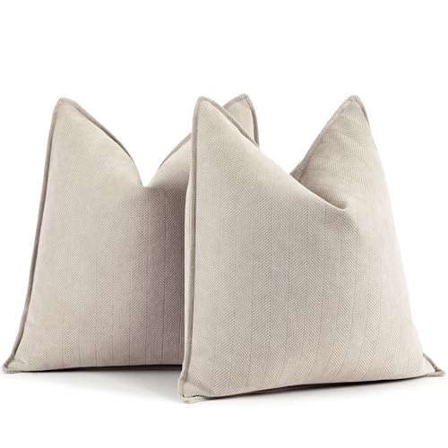 ZWJD Beige Kissenbezug 45x45 2er Set Chenille Kissenbezüge Sofakissen Kissenhüllen mit elegantem Design, weiche und luxuriöse dekorative Dekokissen für Couch, Bett und Heimdekoration ZWJD Beige Kissenbezug 45x45 2er Set Chenille Kissenbezüge Sofakissen Kissenhüllen mit elegantem Design, weiche und luxuriöse dekorative Dekokissen für Couch, Bett und Heimdekoration von ZWJD