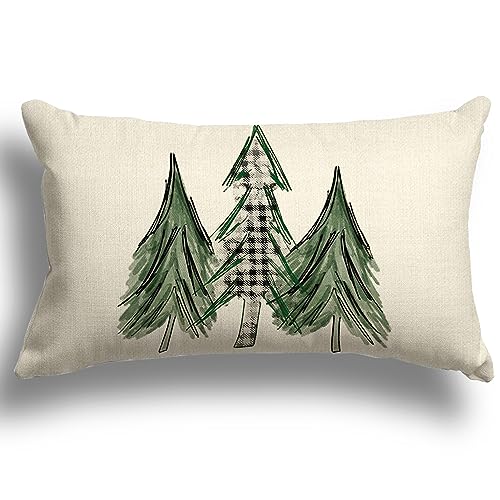 ZWJD Kissenbezug Weihnachten 30x50 1er Set Kissenbezüge Dekokissen Leinen Kissenhüllen für Deko Weihnachten Sofa Schlafzimmer Couch Kissenbezug 30x50 cm von ZWJD