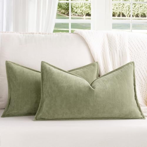 ZWJD Salbei Grün Kissenbezug 30x50 2er Set Chenille Kissenbezüge Sofakissen Kissenhüllen mit elegantem Design, weiche und luxuriöse dekorative Dekokissen für Couch, Bett und Heimdekoration ZWJD Salbei Grün Kissenbezug 30x50 2er Set Chenille Kissenbezüge Sofakissen Kissenhüllen mit elegantem Design, weiche und luxuriöse dekorative Dekokissen für Couch, Bett und Heimdekoration von ZWJD