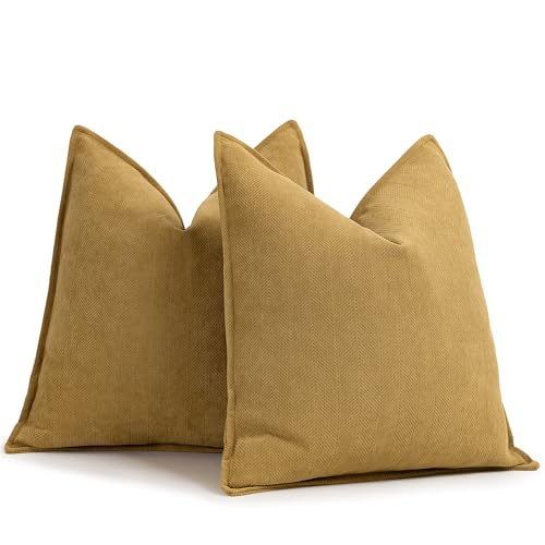 ZWJD Senf Gelb Kissenbezug 40x40 2er Set Chenille Kissenbezüge Sofakissen Kissenhüllen mit elegantem Design, weiche und luxuriöse dekorative Dekokissen für Couch, Bett und Heimdekoration ZWJD Senf Gelb Kissenbezug 40x40 2er Set Chenille Kissenbezüge Sofakissen Kissenhüllen mit elegantem Design, weiche und luxuriöse dekorative Dekokissen für Couch, Bett und Heimdekoration von ZWJD