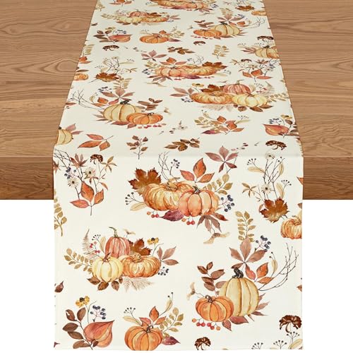 ZWJD Tischläufer Herbst 40x140 cm –Herbsttischläufer Waschbar & Modern, mit Blätter- & Kürbis-Motiv, Herbstdeko Tischdecke für Küche, Esstisch, Innen & Außen ZWJD Tischläufer Herbst 40x140 cm –Herbsttischläufer Waschbar & Modern, mit Blätter- & Kürbis-Motiv, Herbstdeko Tischdecke für Küche, Esstisch, Innen & Außen von ZWJD