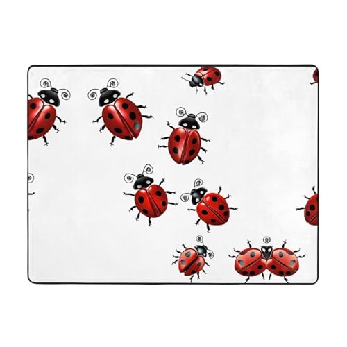 Art Ladybug Tracks Print Teppich 160 x 121,9 cm, weiche, rutschfeste und langlebige Bodenmatte für Wohnzimmer, Büro und mehr Art Ladybug Tracks Print Teppich 160 x 121,9 cm, weiche, rutschfeste und langlebige Bodenmatte für Wohnzimmer, Büro und mehr von ZWLPNZZD