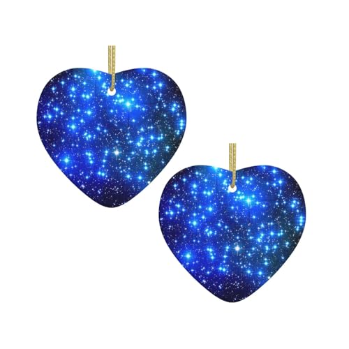 Blaue glänzende Sterne, Keramik, hängende Herzform, Ornamente für Weihnachtsbaum, Kamin, Treppe, Wohnzimmer, Schneemann-Dekoration. Blaue glänzende Sterne, Keramik, hängende Herzform, Ornamente für Weihnachtsbaum, Kamin, Treppe, Wohnzimmer, Schneemann-Dekoration. von ZWLPNZZD