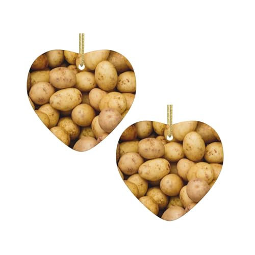 Gartenkartoffeln mit Weihnachtsmotiv, Keramik, hängende Herzform, Ornamente für Weihnachtsbaum, Kamin, Treppe, Wohnzimmer, Schneemann-Dekoration. Gartenkartoffeln mit Weihnachtsmotiv, Keramik, hängende Herzform, Ornamente für Weihnachtsbaum, Kamin, Treppe, Wohnzimmer, Schneemann-Dekoration. von ZWLPNZZD
