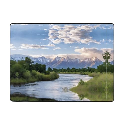Grand Teton Teppich mit Nationalpark-Druck, 160 x 121,9 cm, weiche, rutschfeste und strapazierfähige Bodenmatte für Wohnzimmer, Büro und mehr Grand Teton Teppich mit Nationalpark-Druck, 160 x 121,9 cm, weiche, rutschfeste und strapazierfähige Bodenmatte für Wohnzimmer, Büro und mehr von ZWLPNZZD