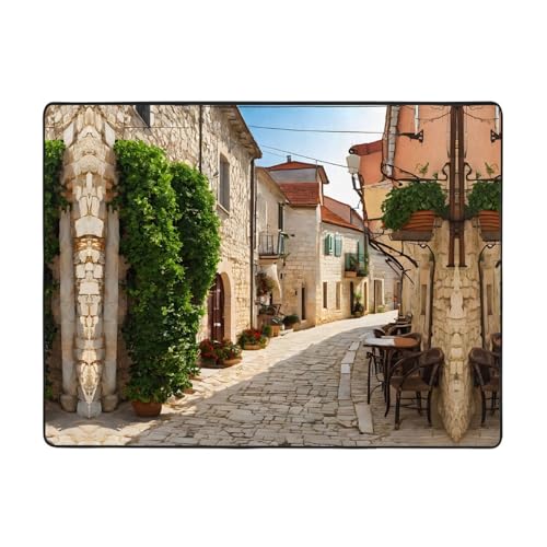 Italienischer Teppich, toskanischer Druck, 160 x 121,9 cm, weich, rutschfest und langlebig, Bodenmatte für Wohnzimmer, Büro und mehr Italienischer Teppich, toskanischer Druck, 160 x 121,9 cm, weich, rutschfest und langlebig, Bodenmatte für Wohnzimmer, Büro und mehr von ZWLPNZZD