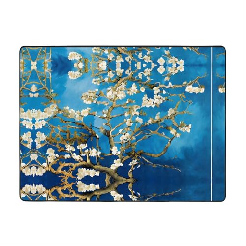 Japanischer Teppich mit Kirschblumen-Druck, 160 x 121,9 cm, weich, rutschfest und langlebig, Bodenmatte für Wohnzimmer, Büro und mehr Japanischer Teppich mit Kirschblumen-Druck, 160 x 121,9 cm, weich, rutschfest und langlebig, Bodenmatte für Wohnzimmer, Büro und mehr von ZWLPNZZD