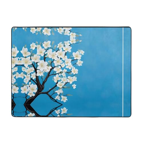 Japanischer Teppich mit Kirschblumen-Druck, 160 x 121,9 cm, weich, rutschfest und langlebig, Bodenmatte für Wohnzimmer, Büro und mehr Japanischer Teppich mit Kirschblumen-Druck, 160 x 121,9 cm, weich, rutschfest und langlebig, Bodenmatte für Wohnzimmer, Büro und mehr von ZWLPNZZD